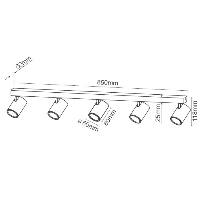 רול.6 חמישייה פס צמוד תקרה מתכוונן גוף לבן 450x112 מ"מ GU10 כולל נורה GU10 בהספק 7W רול.6 חמישייה פס צמוד תקרה מתכוונן גוף לבן 450x112 מ"מ GU10 כולל נורה GU10 בהספק 7W