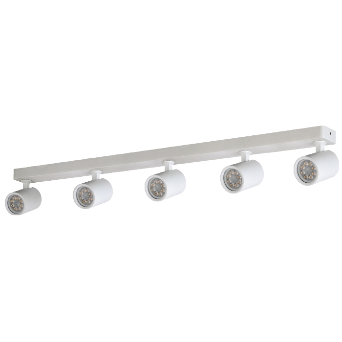 רול.6 חמישייה פס צמוד תקרה מתכוונן גוף לבן 450x112 מ"מ GU10 כולל נורה GU10 בהספק 7W רול.6 חמישייה פס צמוד תקרה מתכוונן גוף לבן 450x112 מ"מ GU10 כולל נורה GU10 בהספק 7W