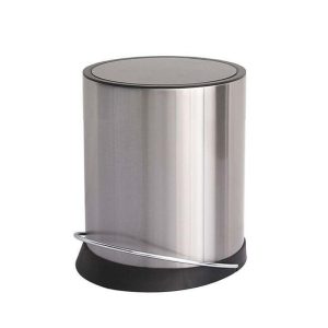 פח אשפה עגול Flat Top + דוושה 3 ל' טריקה שקטה כרום