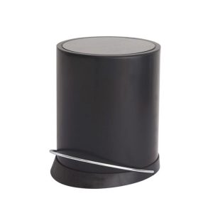 פח אשפה עגול Flat Top + דוושה 3 ל' טריקה שקטה שחור