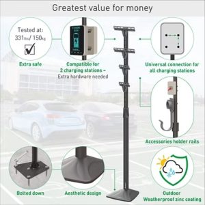 עמוד לעמדת טעינה חשמלי 140ס"מ EV140FC זרועות ברקן עמוד לעמדת טעינה חשמלי 140ס"מ EV140FC זרועות ברקן