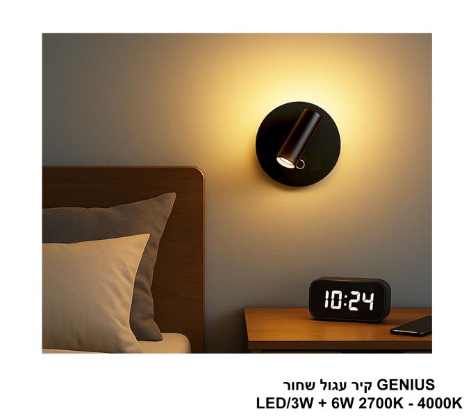 GENIUS קיר עגול שחור GENIUS קיר עגול שחור