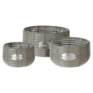 סל דמוי ראטן אפור נמוך S/M/L סל דמוי ראטן אפור נמוך S/M/L