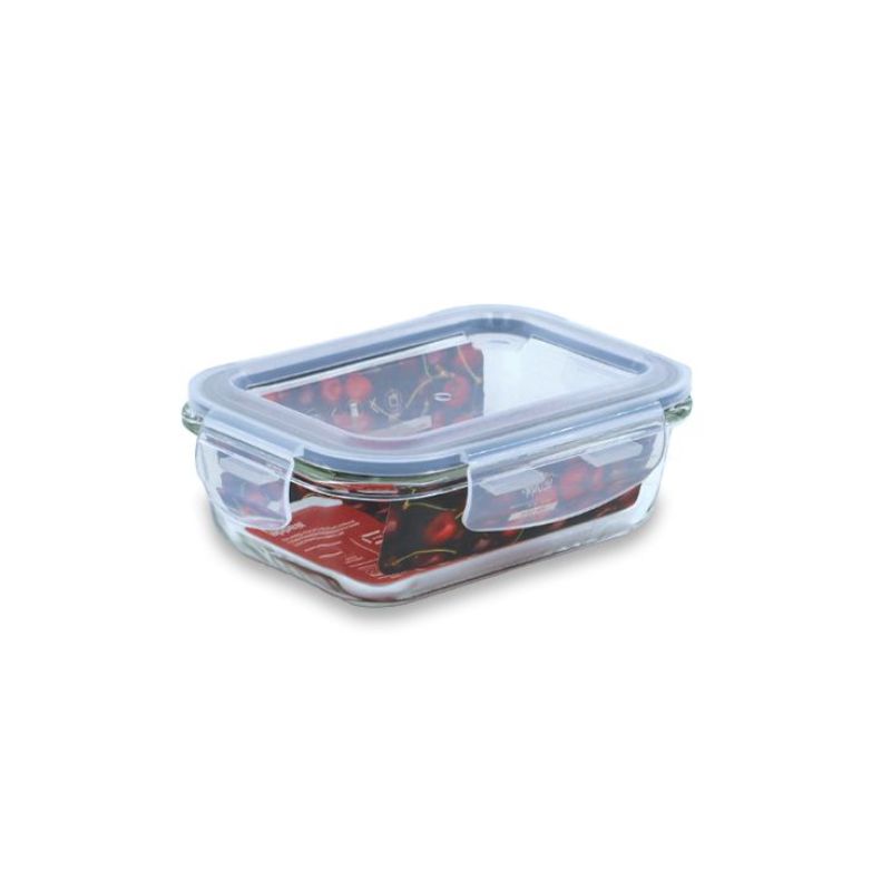 כלי אחסון זכוכית מלבנית מחוסמת 370 מ"ל GLASS CLOC מבית Food appeal כלי אחסון זכוכית מלבנית מחוסמת 370 מ"ל GLASS CLOC מבית Food appeal