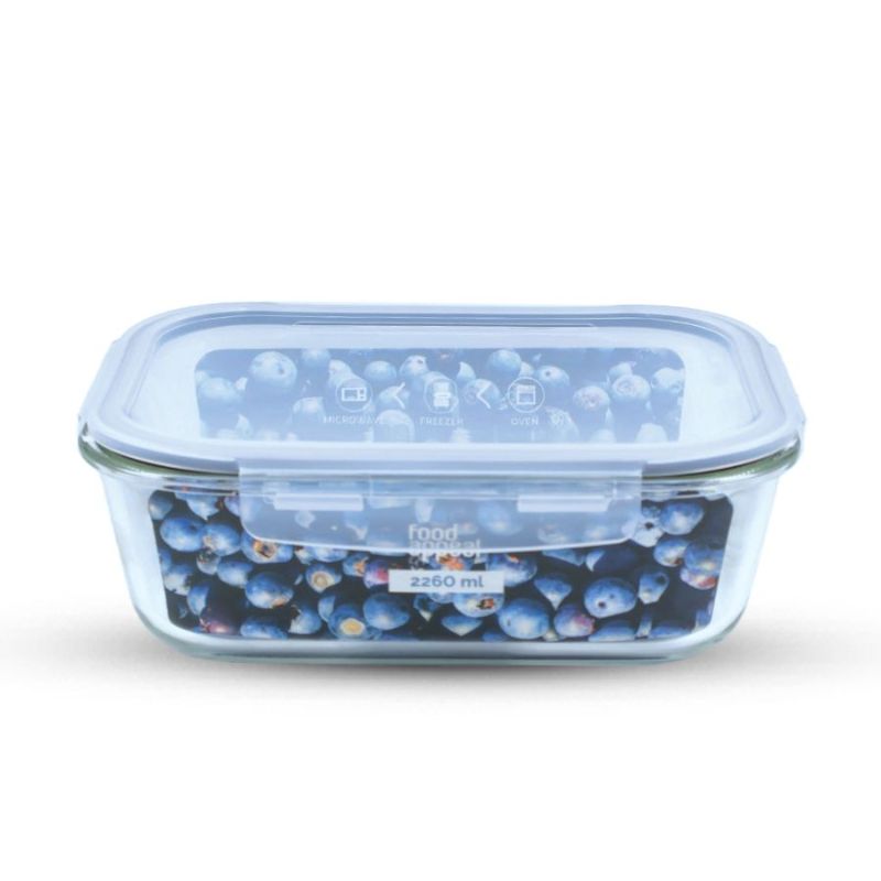 כלי אחסון זכוכית מלבנית מחוסמת 2260 מ"ל GLASS CLOC מבית Food appeal כלי אחסון זכוכית מלבנית מחוסמת 2260 מ"ל GLASS CLOC מבית Food appeal
