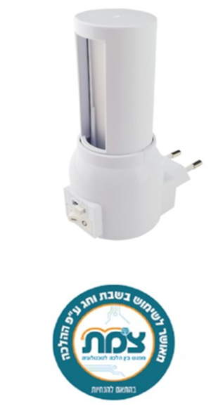 מנורת לילה שקע תקע לשבת 3W CCT + תריס לשבת
